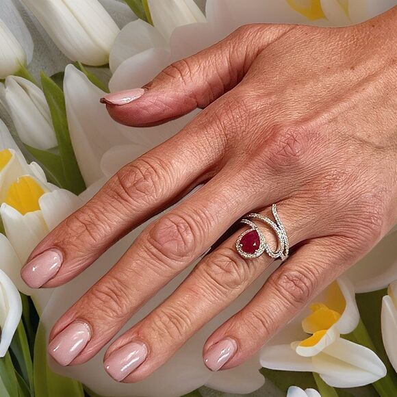 Natural Ruby Diamond Ring 6.75 14k W Gold 2.32 TCW Certified $5,950 310542 - Picture 12 of 16